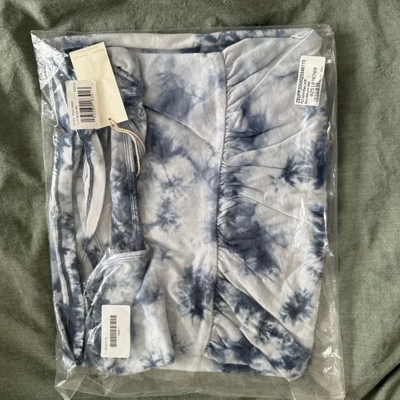 NWT  Z Supply Kona Cloud Print Mini Dress — Black Iris Tie-Dye Boho - Picture 4 of 5